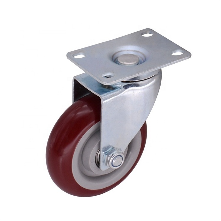 4 Inch PU/PVC Double Ball Bearing Swivel Caster wheel