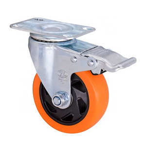 3"4"5" Medium Duty double ball bearings Furniture Equipment PVC Caster Wheel For Swivel/Rigid/Lock Brake Type