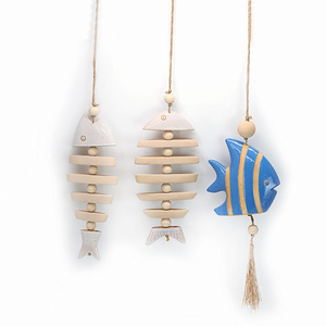 Cute handmade ceramic large  fish bone wall hangings to pep up your room decor creative Mediterranean outdoor hanging decor