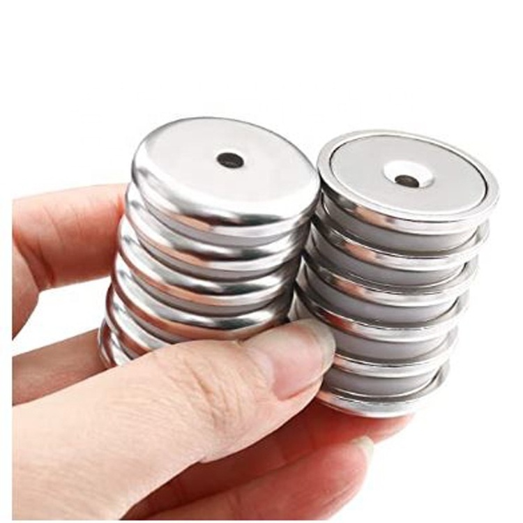 Round Base Cup Neodymium  Magnet 100LBS Strong Rare Earth Magnets with Heavy Duty Countersunk Hole and Stainless Screws