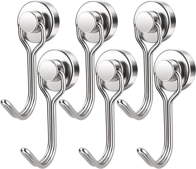 XINYUAN Heavy Duty Magnetic Hooks Strong Neodymium Magnet Hook for Hanging Perfect for Refrigerator and Other Magnetic Surfaces