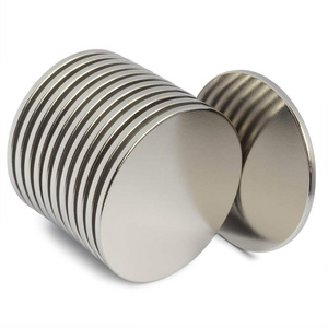 Direct selling N52 Powerful Strong Magnetic Adhesive Thin silver Round Flat Disc Neodymium Fridgerator Magnet