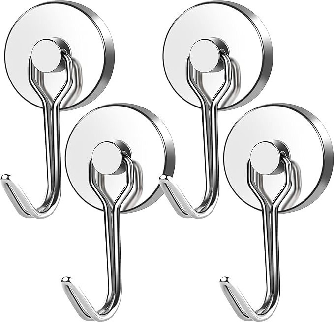 XINYUAN Heavy Duty Magnetic Hooks Strong Neodymium Magnet Hook for Hanging Perfect for Refrigerator and Other Magnetic Surfaces