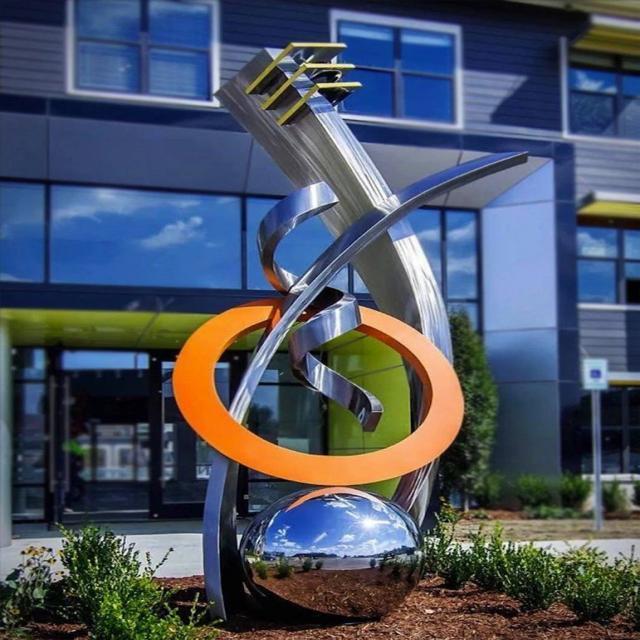 Custom Modern Outdoor Decor Stainless Steel Sculpture Metal Abstract Statue for Garden Decoration