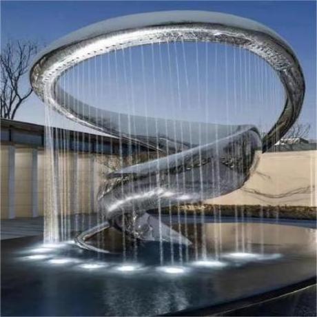 Factory Custom Large Art Metal Statue Stainless Steel Water Fountain Sculpture for Outdoor Decorative