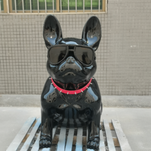 Custom High Quality Large Animal Resin Dog Statue Fiberglass French Bulldog Sculpture for Home Decoration