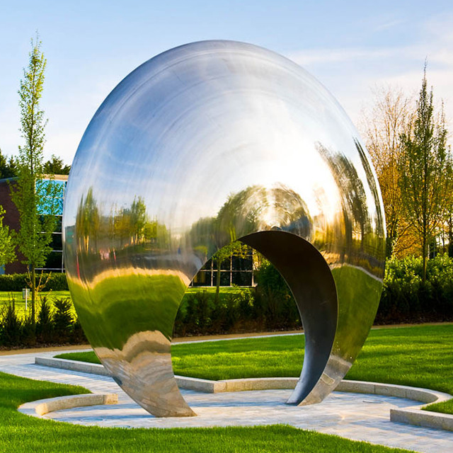 Outdoor Mirror Polished Large Metal Statue Stainless Steel Art Sculpture for Garden Decoration