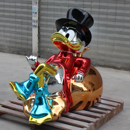 Custom High Quality Cartoon Duck Resin Statue Fiberglass Figure Sculpture for Home Decoration