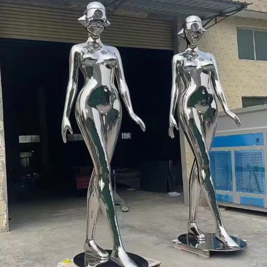 Factory Custom Metal Statue Stainless Steel Wall Human Body Sculpture for Sale