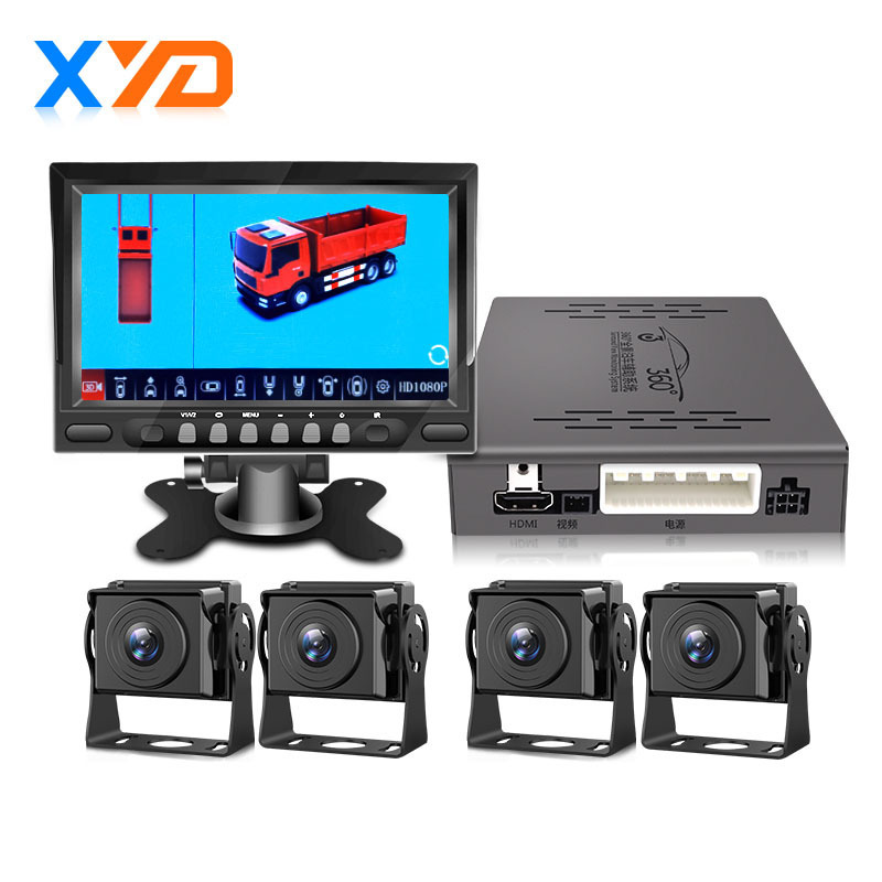 3D 360 Degree All Round Bird View Camera System For Vehicle Safe Driving 4CH Around View Truck DVR Camera