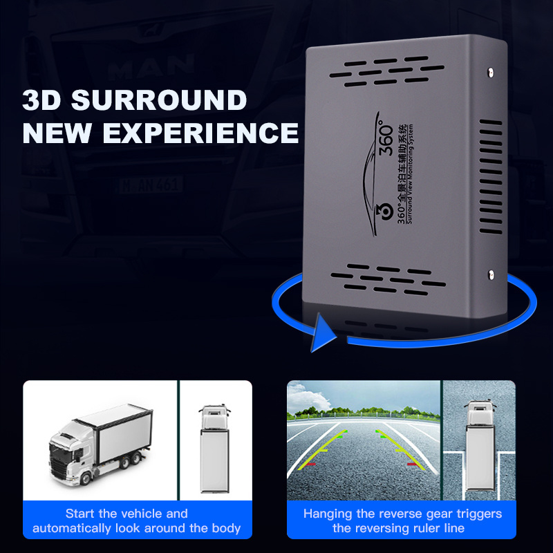 3D 360 Degree All Round Bird View Camera System For Vehicle Safe Driving 4CH Around View Truck DVR Camera