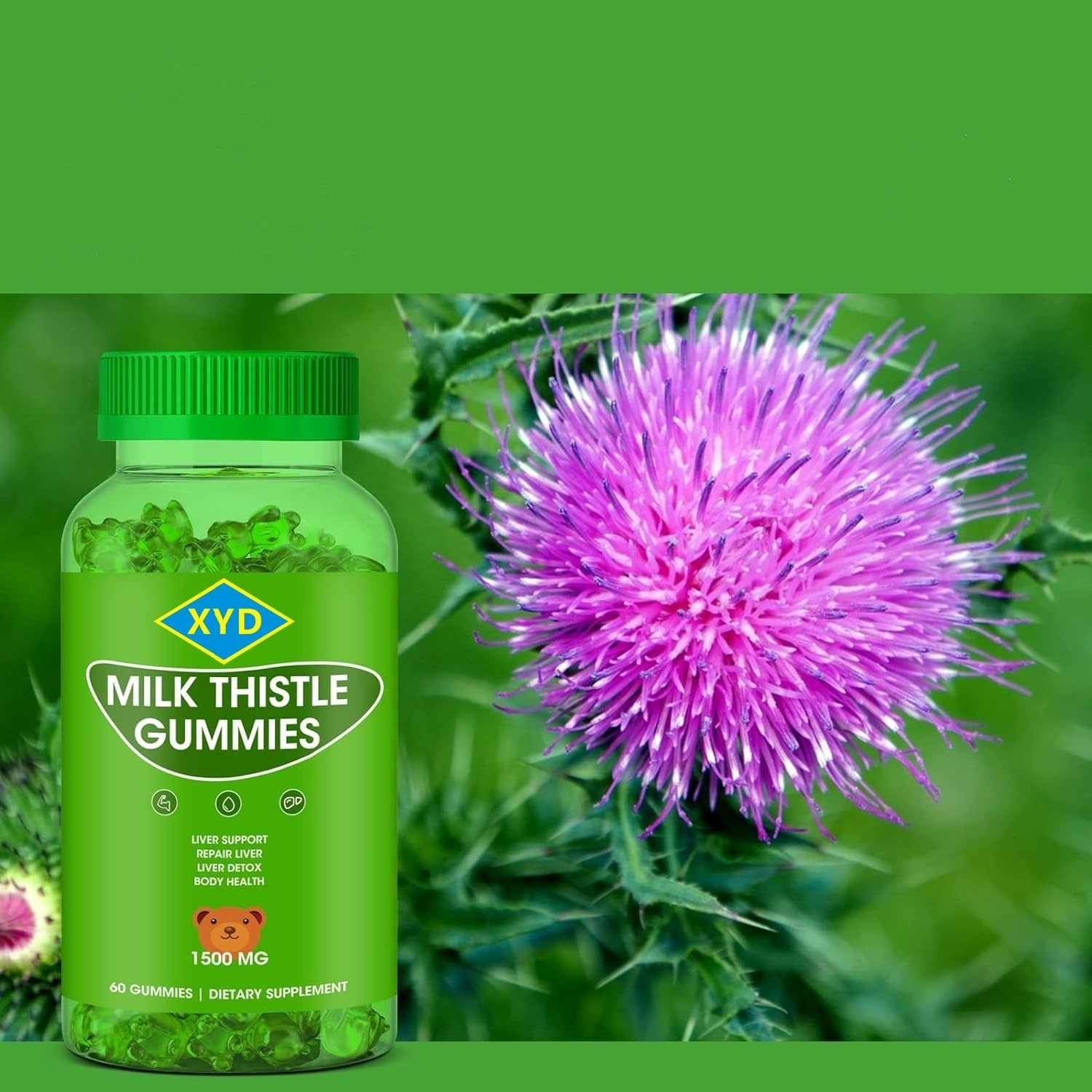 OEM Private Label Milk Thistle Gummies Alcohol Hangover Gummies for Anti hangover recovery prevention