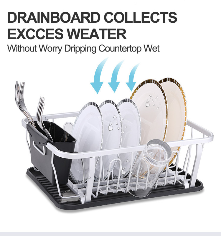 xiangyu aluminium glass drain tray aluminium kitchen utensil holder seamless hanging dish rack sink for kitchen