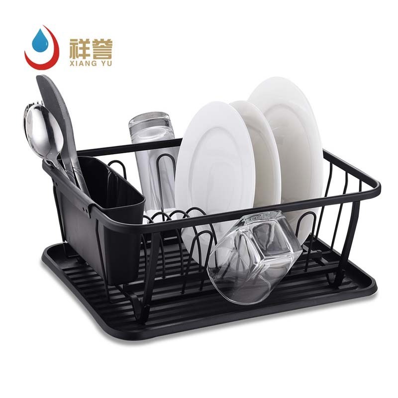 xiangyu aluminium glass drain tray aluminium kitchen utensil holder seamless hanging dish rack sink for kitchen