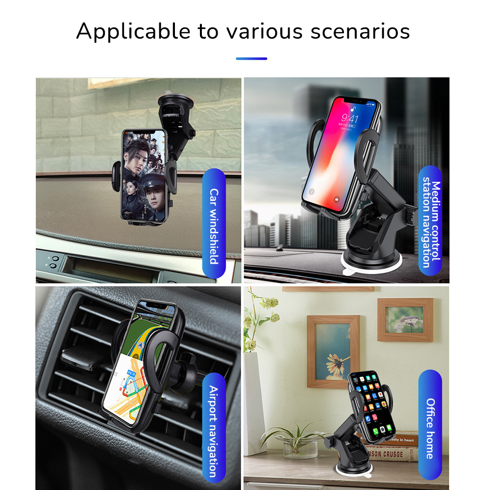 USLION 2 in 1 Universal Car Air Vent Phone Holder Cradle Car Dashboard Mount Phone Holder 360 Rotation Mobile Phone Stand