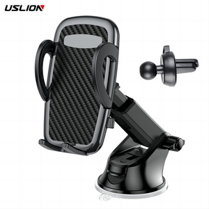 USLION 2 in 1 Universal Car Air Vent Phone Holder Cradle Car Dashboard Mount Phone Holder 360 Rotation Mobile Phone Stand