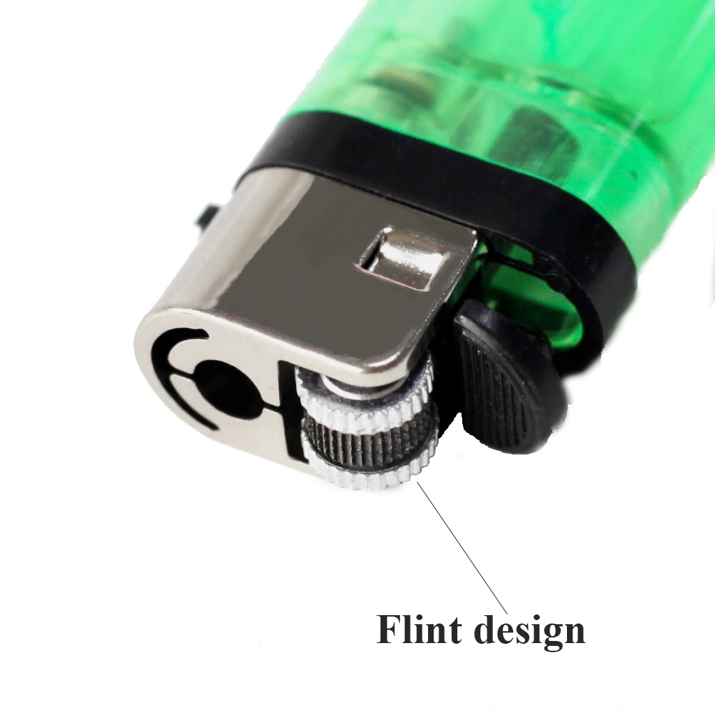 Manufacturer hot selling cheap slim disposable crystal gas flint wheel smoking lighter