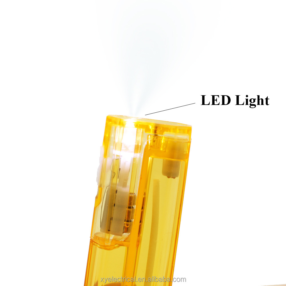 Stable quality multifunctional colored plastic refillable gas LED lighter with flashlight