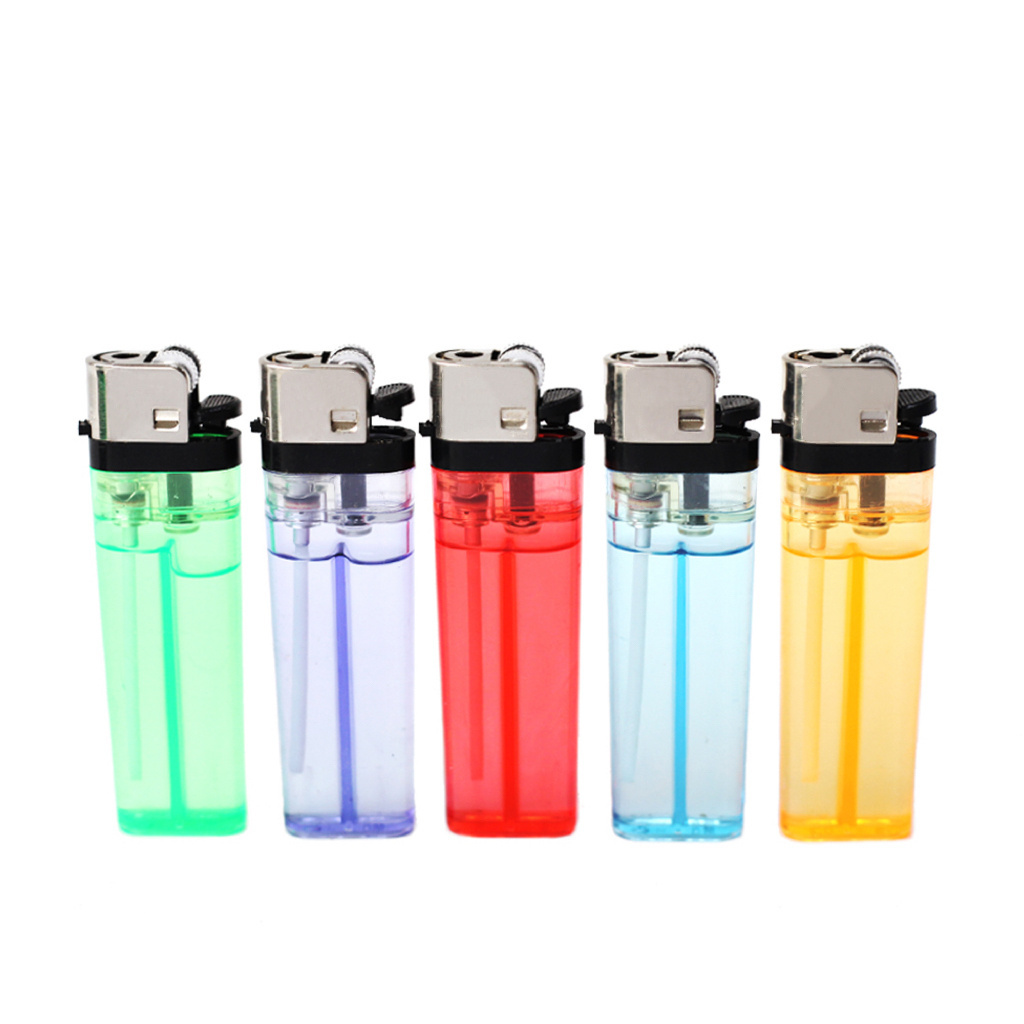 Manufacturer hot selling cheap slim disposable crystal gas flint wheel smoking lighter