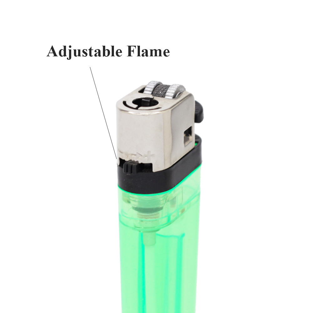 Manufacturer hot selling cheap slim disposable crystal gas flint wheel smoking lighter