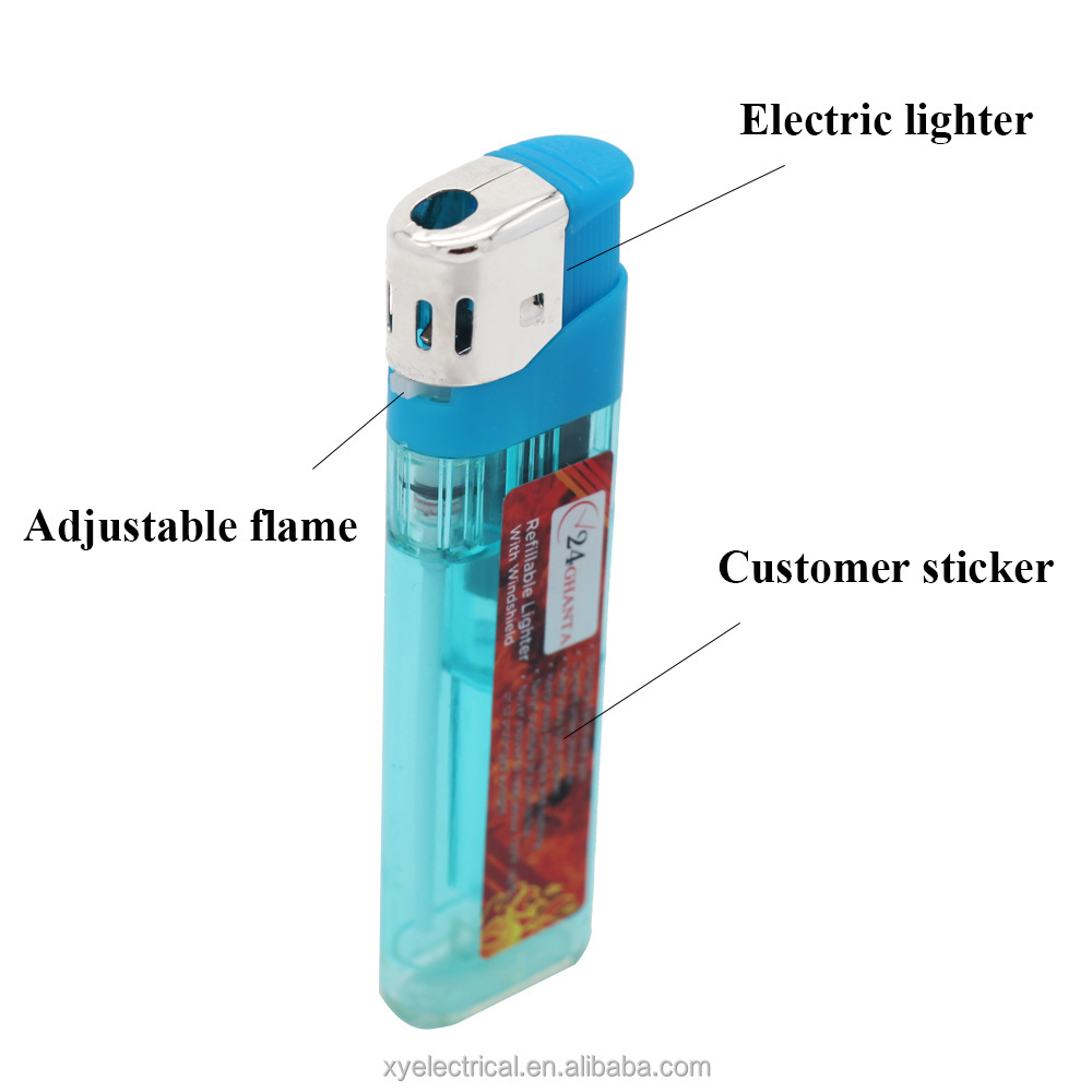 OEM Customize logo paper sticker electric butane disposable cigarette candle lighter