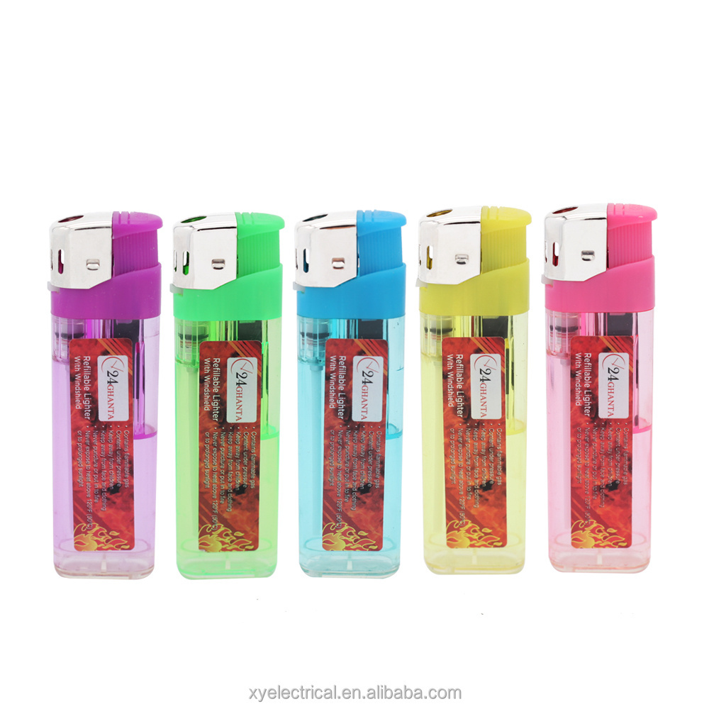 OEM Customize logo paper sticker electric butane disposable cigarette candle lighter