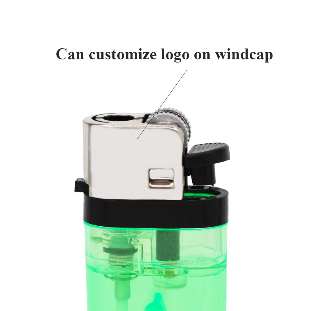 Manufacturer hot selling cheap slim disposable crystal gas flint wheel smoking lighter