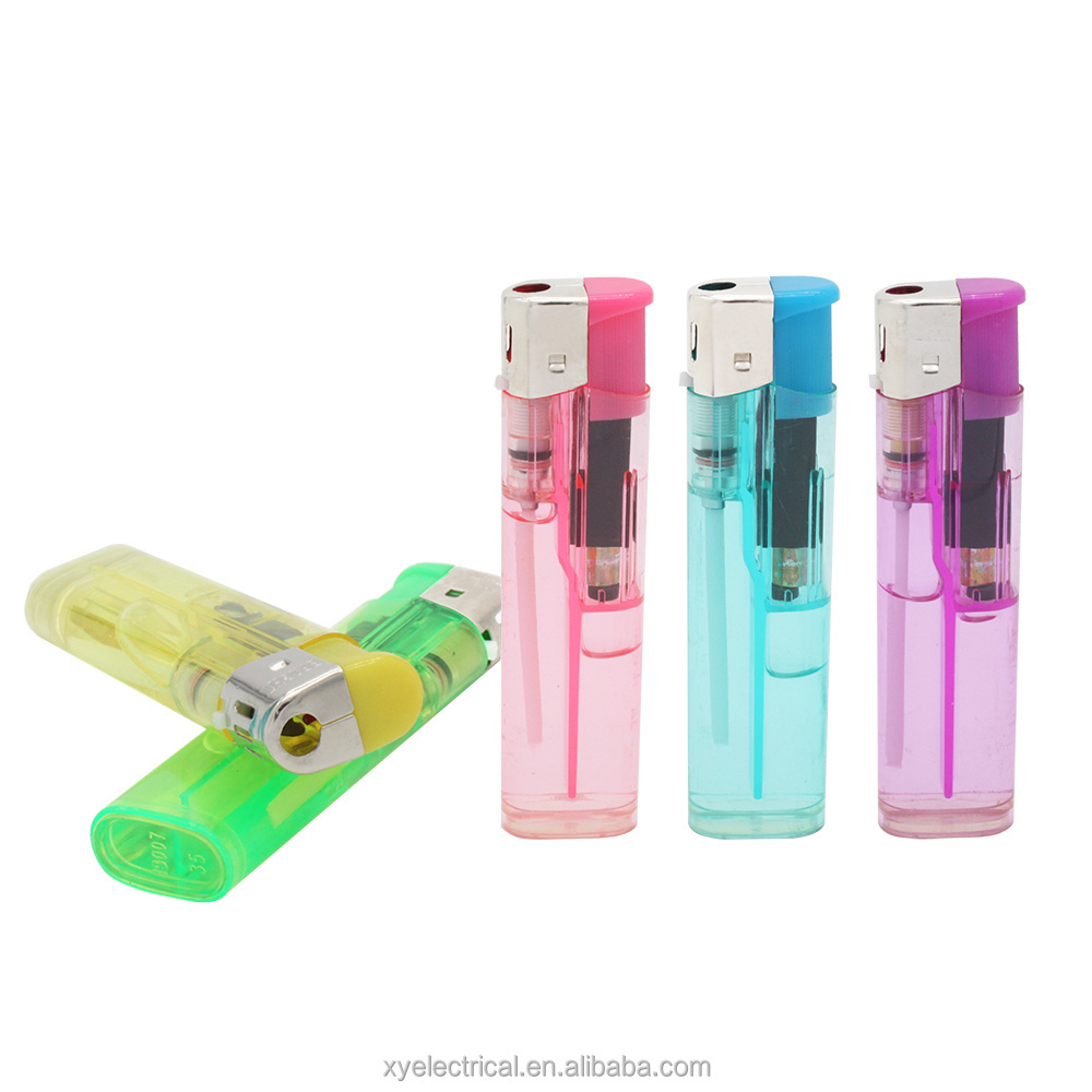 Wholesale custom logo colorful transparent butane gas disposable electronic cute lighter