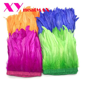 Wholesale Colorful Rooster Tail Feather Trimming For Carnival Festive Cloth Decoration