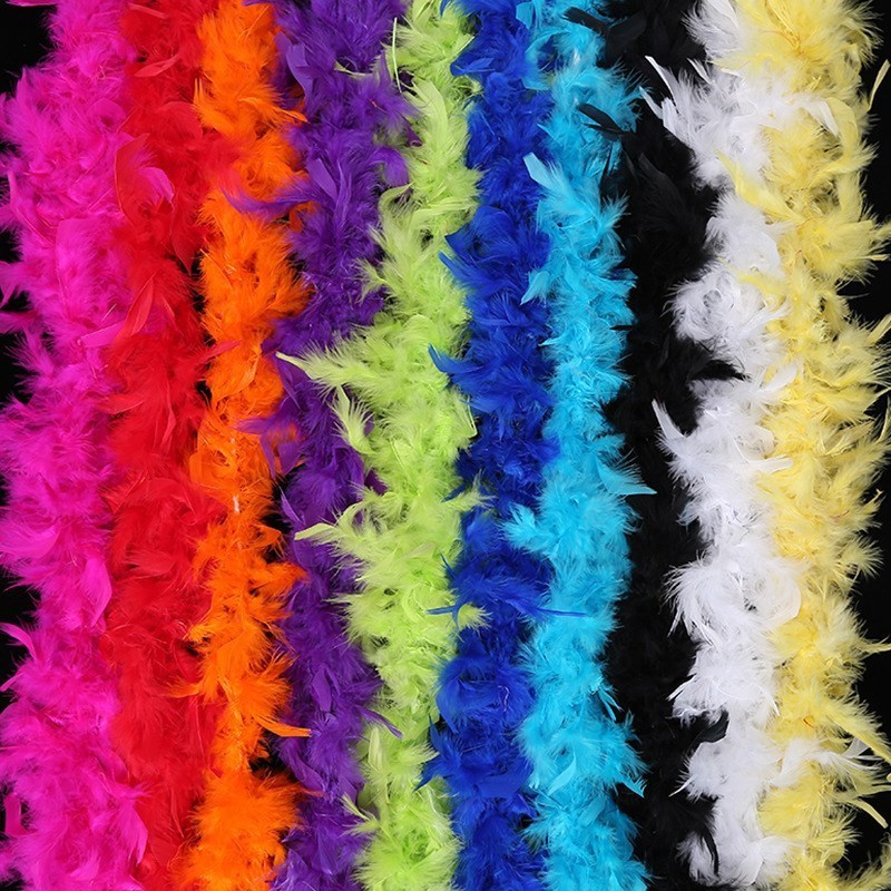 60g Purple Chicken Feather Strip Turkey Feather Boa for clothing accessories Clothing sewing supplies for fabrics scary