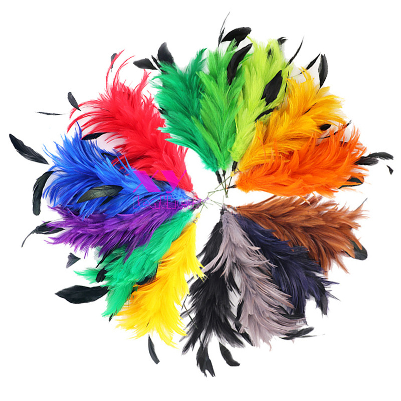 Guniea Fowl Stripped Coque feather flower Mount for millinery hat fascinators