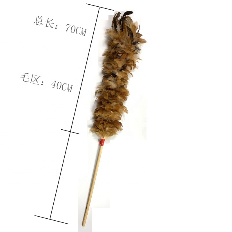 Chinese supplier wholesale cheap chicken saddle feather plastic handle duster for car cleaning