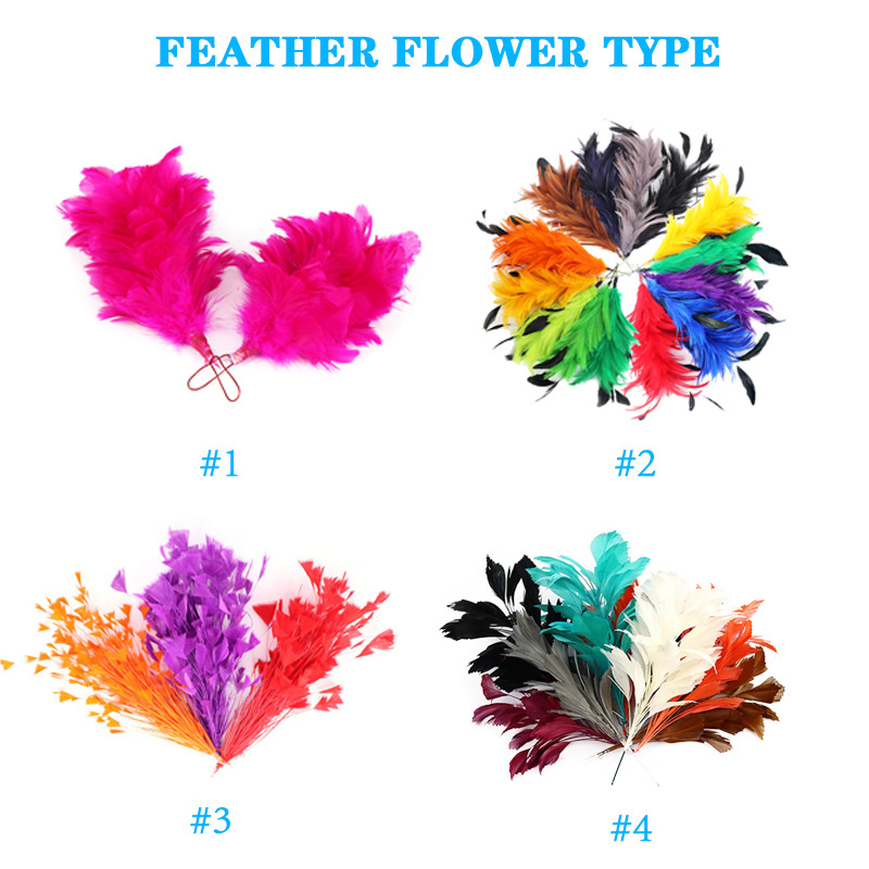 Guniea Fowl Stripped Coque feather flower Mount for millinery hat fascinators