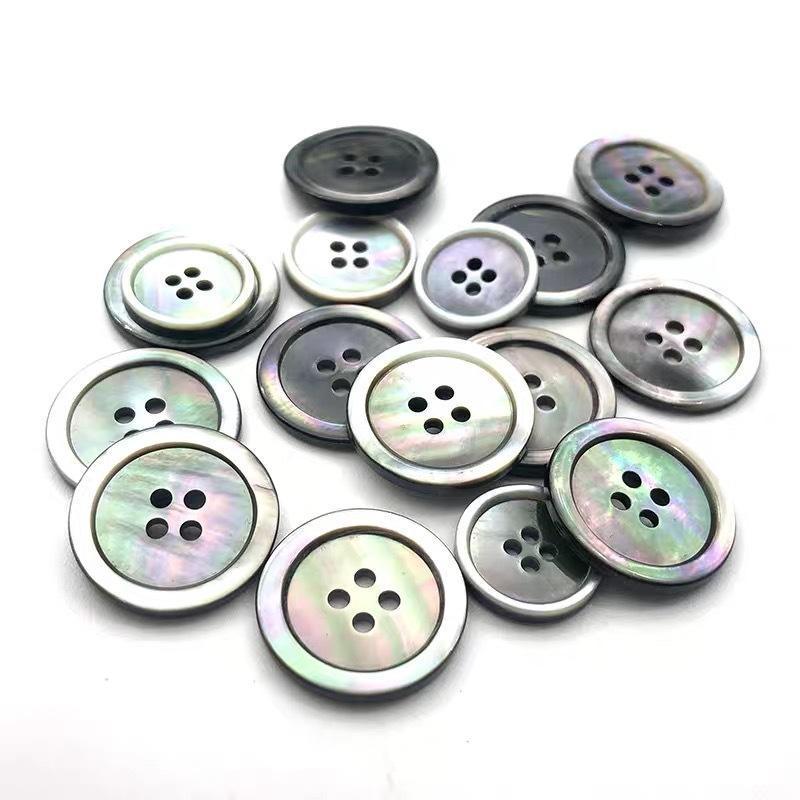 Custom Round Buttons 2 Holes 4 Holes 14L 16L 18L 20L White Smoke Mother Of Pearl Abalone Trocas Agoya MOP Shell Buttons