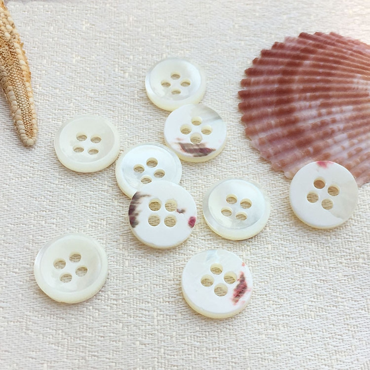 Custom Round Buttons 2 Holes 4 Holes 14L 16L 18L 20L White Smoke Mother Of Pearl Abalone Trocas Agoya MOP Shell Buttons