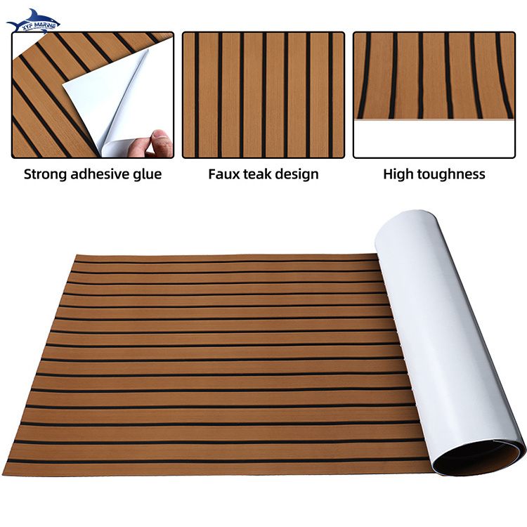 2023 Anti Slip Synthetic Teak Decking Sheet Pontoon Sea Deck Floor EVA Foam Boat Flooring