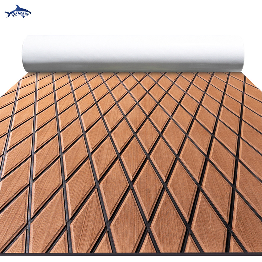 XYF EVA Foam Embossed Diamond  Teak Synthetic Marine Boat Floor Decking