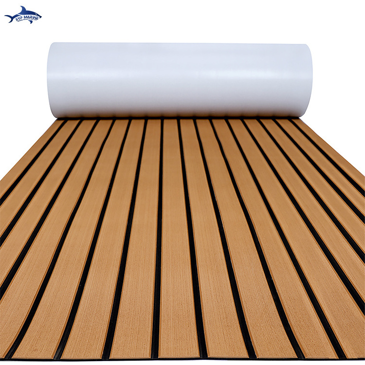 2023 Anti Slip Synthetic Teak Decking Sheet Pontoon Sea Deck Floor EVA Foam Boat Flooring