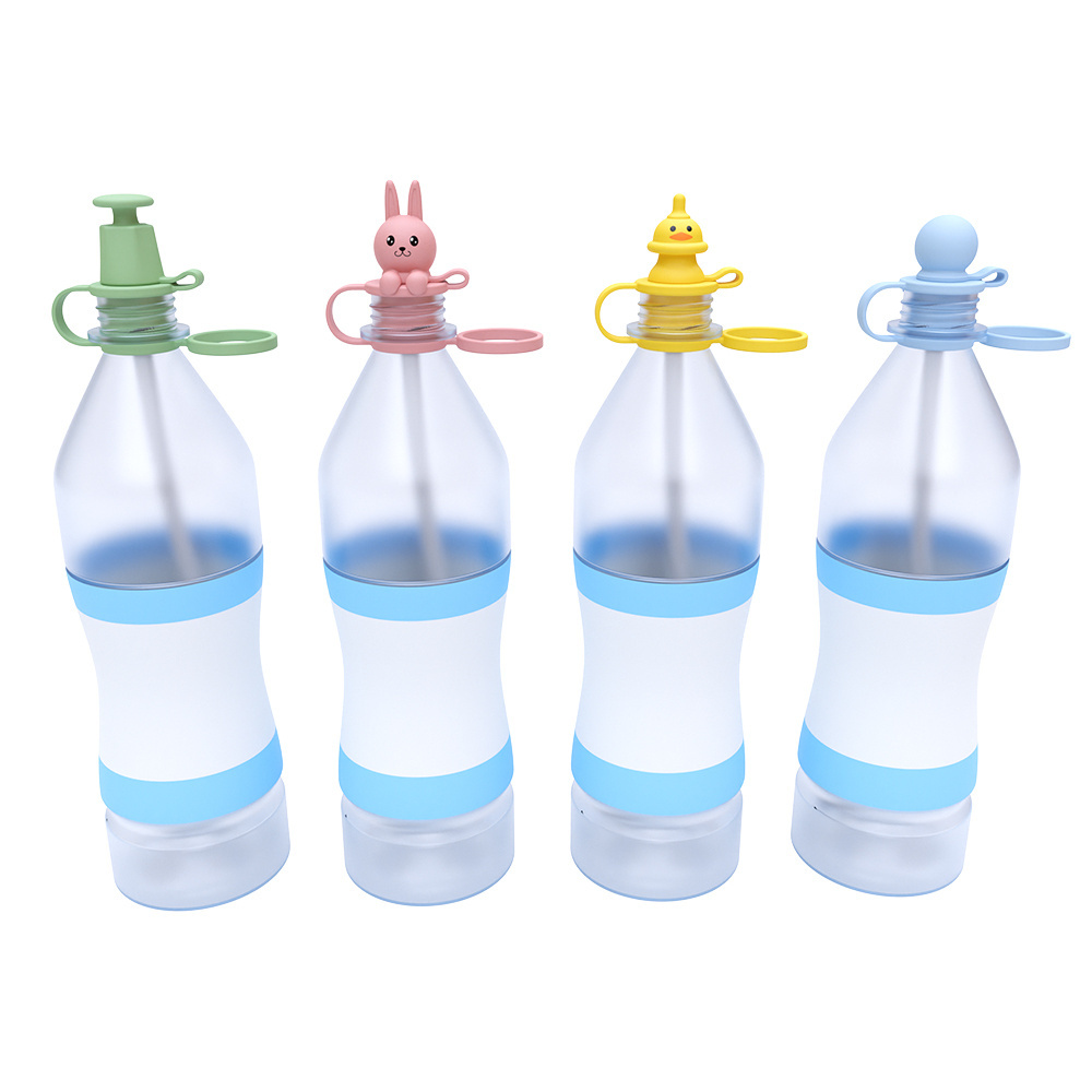 4 Pcs Reusable Silicone Bottles Top Spout Adapter Replacement Food Grade Silicone Baby Water Bottle Lid Replacement Cap