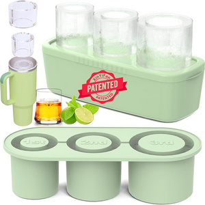 Exclusive Patent 2024 New Upgraded Easy Release Flexible Silicone Maker Large Stanley Beer Ice Mold Round Ice Cube Tray