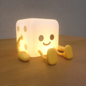 Cube Shaped LED Night Light Kids Baby Bedroom Party Birthday Novelty Gift Lamp Rechargeable Touch Light Silicone Night Light