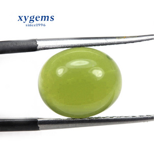 xygems Machine Cut Polished Flat-back Cabochon Olive Green Glass Gemstone