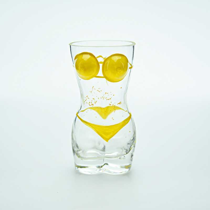 Unique design lady body shape party glassware custom made cool sexy shot glasses