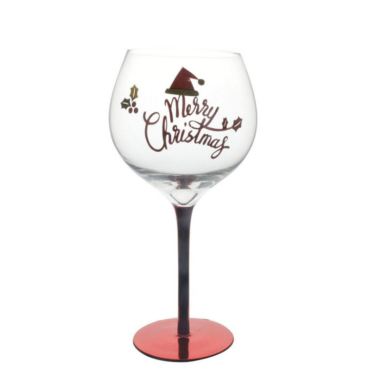 Personalized design and painted color available glassware custom christmas wine glasses