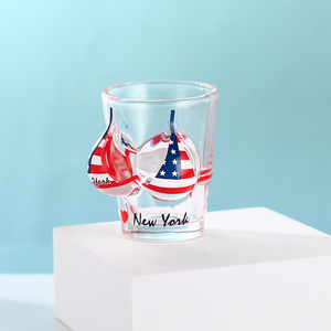 Creative design glass barware adult shot glass custom party bikini shot glasses