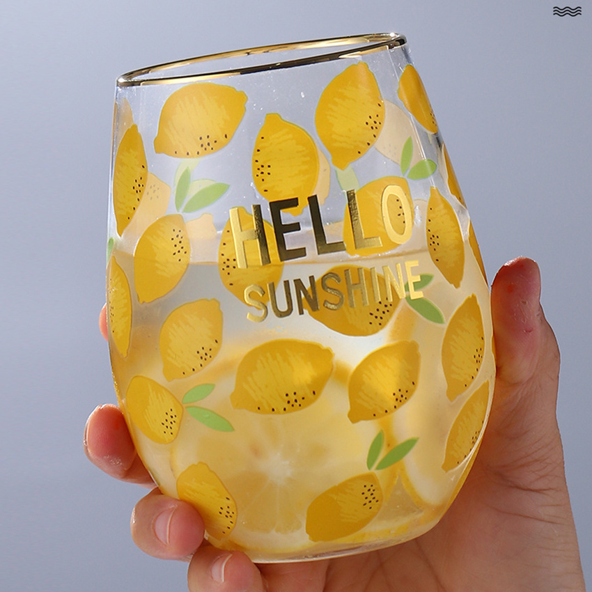 OEM logo and color printed lead free crystal drinking glassware custom sublimation stemless wine glasses