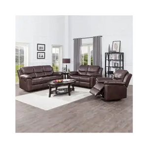 3-piece lounge chair sofa set, leather leisure chair, living room lounge chair sofa - chocolate color