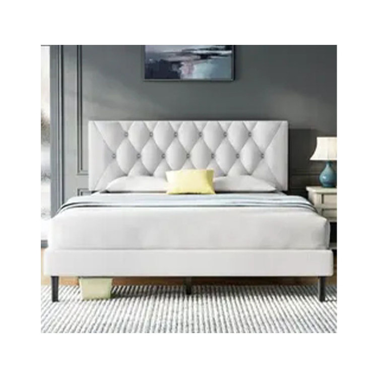 Twin Size Platform Bed Frame with Adjustable Headboard,Strong Frame and Wooden Slats Support, No Box Spring Needed, Non-Slip