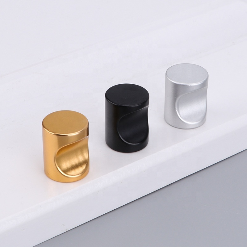 Gold Furniture Drawer Cupboard Dresser Pull Knobs Solid Single Hole Aluminum Small Round Knobs