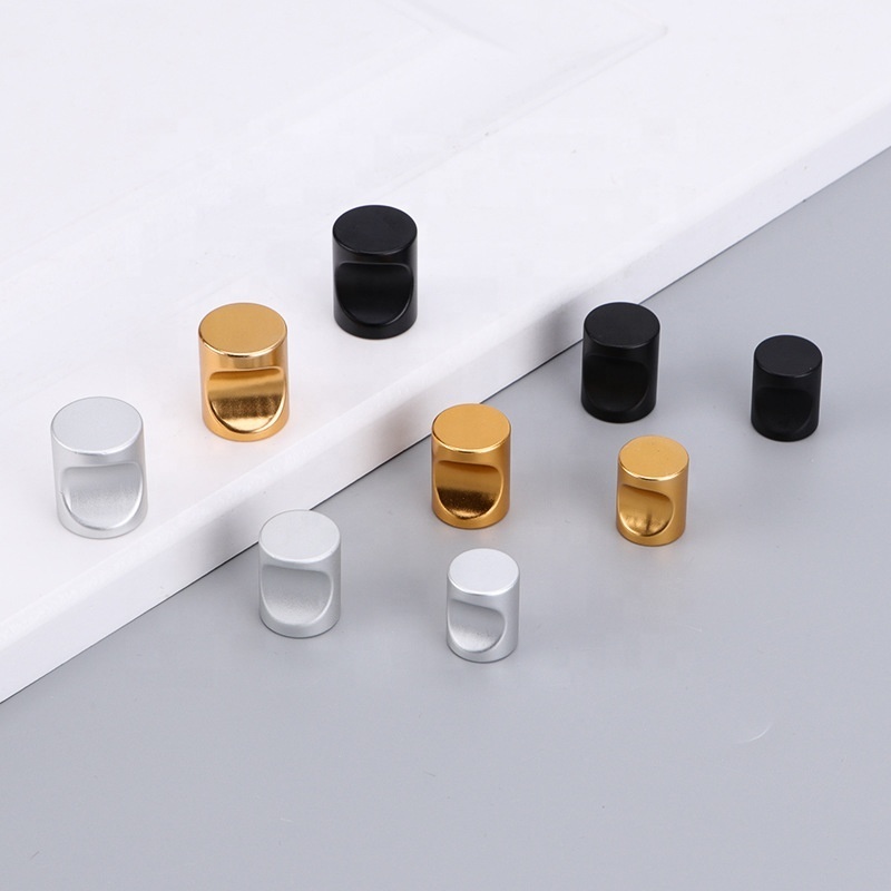 Solid Single Hole Aluminium Cabinet Handle Round Gold Furniture Drawer Cupboard Dresser Pull Knobs